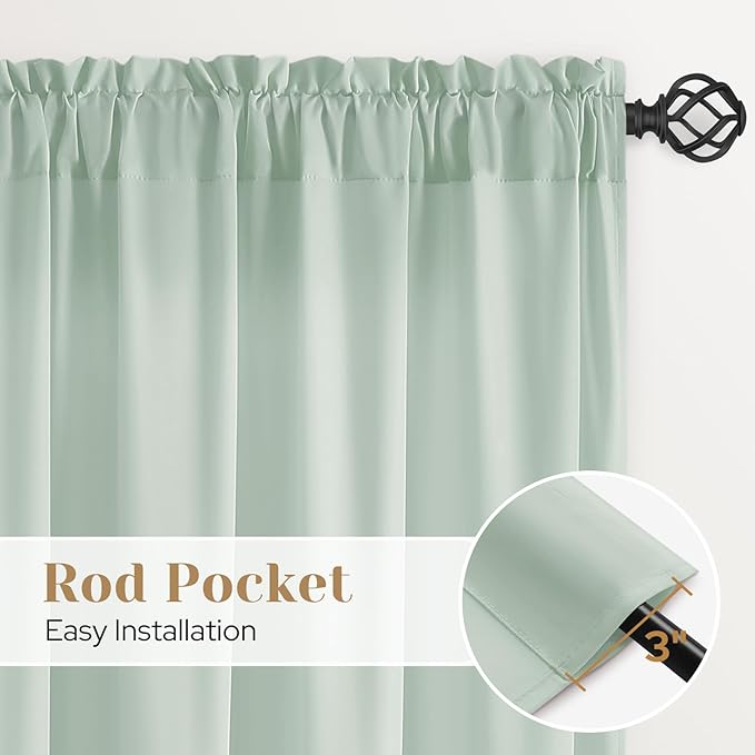 HOMEIDEAS Non-See-Through Sage Green Privacy Sheer Curtains, 30 X 24 Inches - Image 5