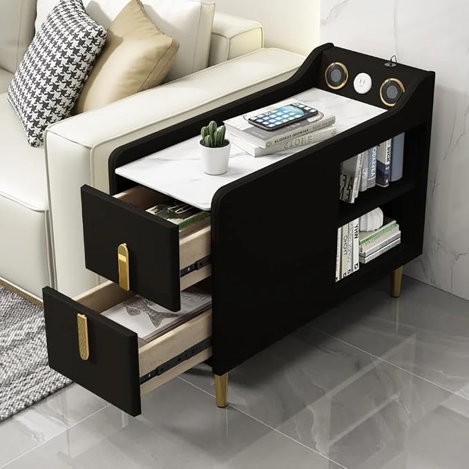 LOVEDIMA Narrow Bedside Table, Slim End Tables - Image 3
