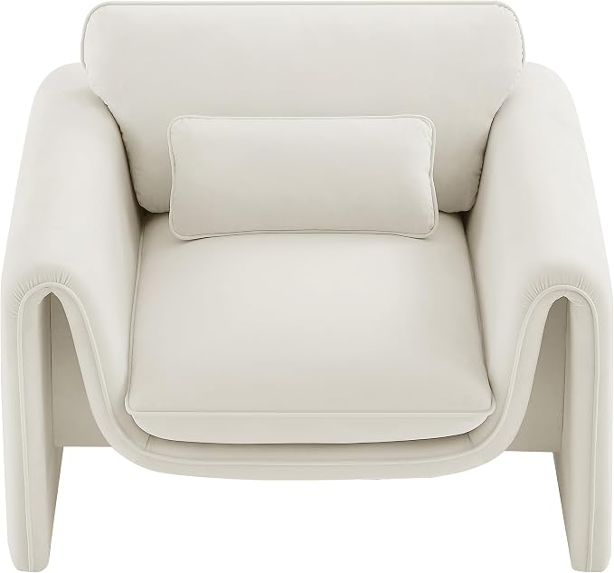 Meridian Furniture 199Cream-C Sloan Collection Modern | Contemporary Velvet - Image 6