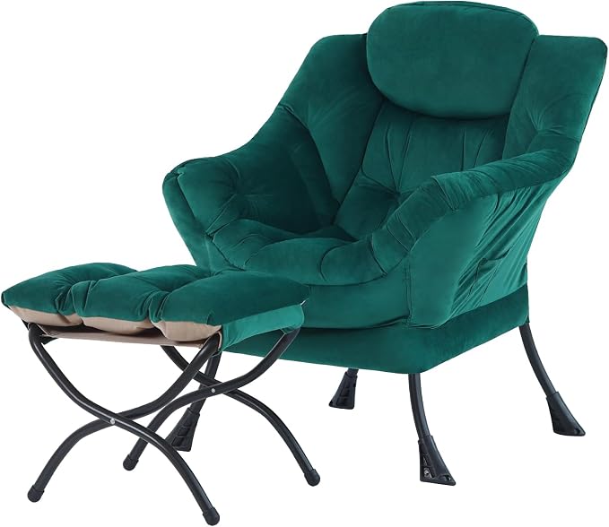 Tiita Lazy Chair with Ottoman, Comfy Leisure Sofa Armchair with Ottoman by TiitaHome