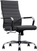 Home Office Chair Ribbed, Modern Leather Conference Room Chairs, Ergonomic by BOWTHY