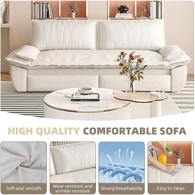 73.2" Sofa Bed Queen, 3-in-1 Pull Out Sofa Bed - Image 4