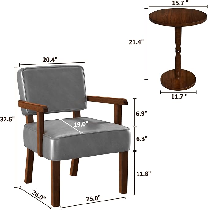 FAGAGA Accent Chair, PU Leather Oversized Living Room Chairs - Image 2