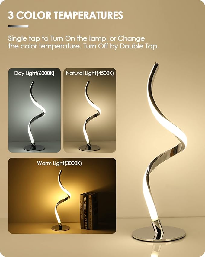 Yarra-Decor Modern Spiral Bedside Lamp - Image 4