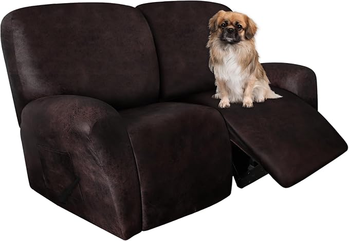 ANARACHON Leather Look Loveseat Recliner Covers Stay in Place 6-Piece Recliner by ANARACHON