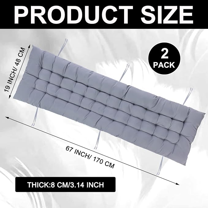 Bucherry 67 x 19 Inch Chaise Lounge Cushions Soft Lounge Chair Cushion Gravity - Image 2