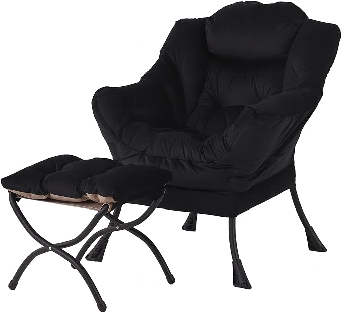 Welnow Lazy Chair with Ottoman, Modern Accent Chair with Armrests and a Side by LifeGetsBetterWithWelnow
