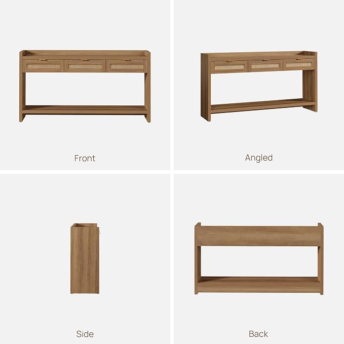 SICOTAS 60" Rattan Console Table Set of 2 - Image 9