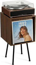 Faesun Flip Top Record Player Stand, End Table Holds up to 100 Albums, by Faesun