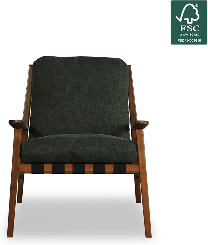 Grain Wood Furniture Solid Wood Mid Century Lounge Chair - Image 5