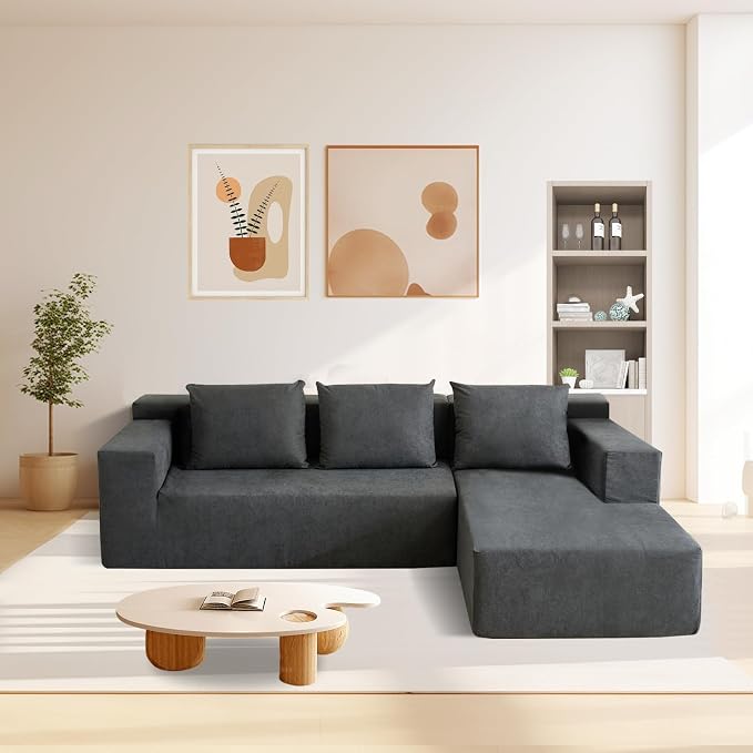 ANONER 103" Modular Sectional Sofa, L-Shaped Boneless Sectional Couch, Modern - Image 5