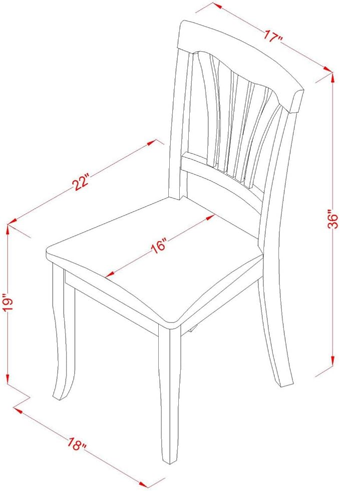East West Furniture AVC-OAK-C Avon Kitchen Dining Chairs - Image 3
