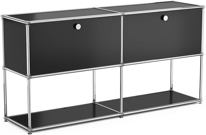 Modern Storage Cabinet Black F Versatile Free-Standing Organizer by ARVORAHome