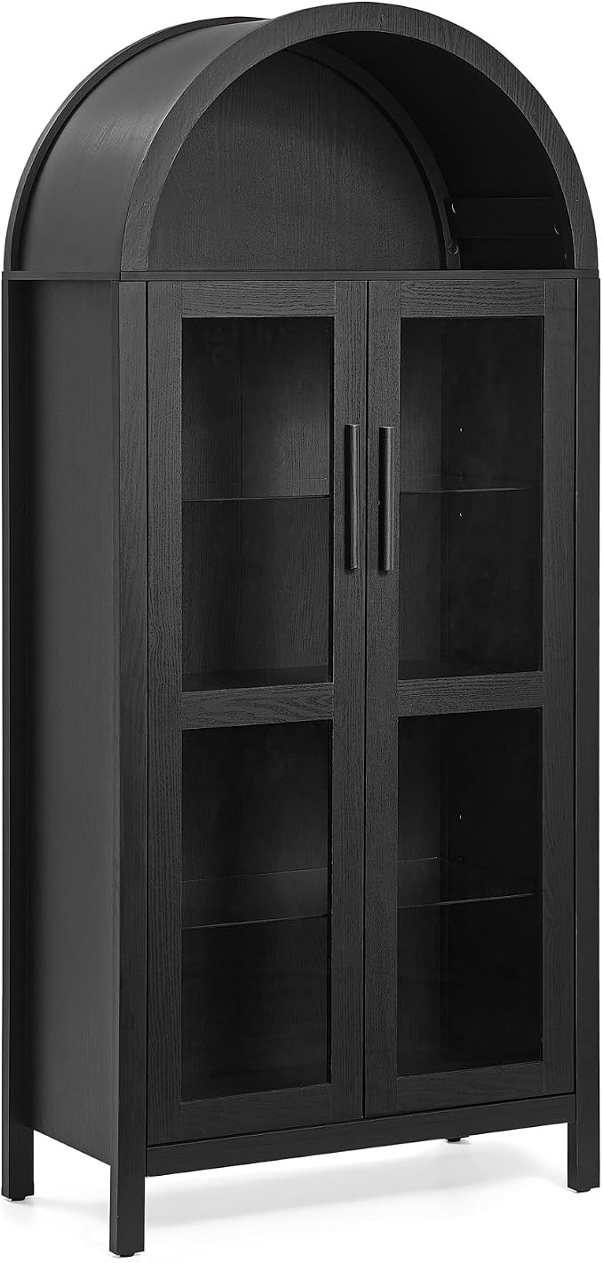67" Black Tall Display Cabinet - Image 8
