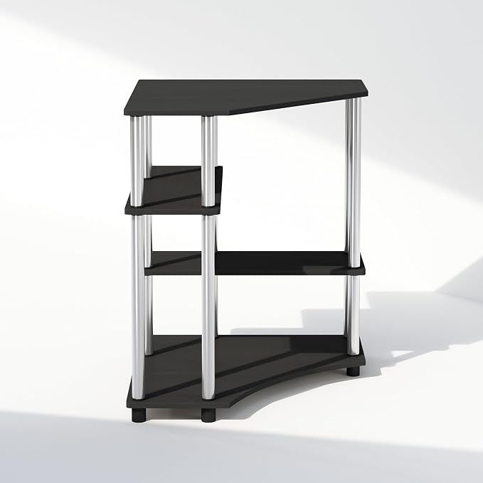 Furinno Turn-N-Tube Storage Shelves, 4-Tier Corner Shelf, Toolless Assembly - Image 4