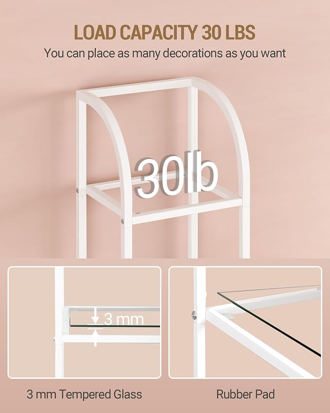 Hzuaneri Bookcase Bookshelf, Tempered Glass Arched Bookshelf - Image 8