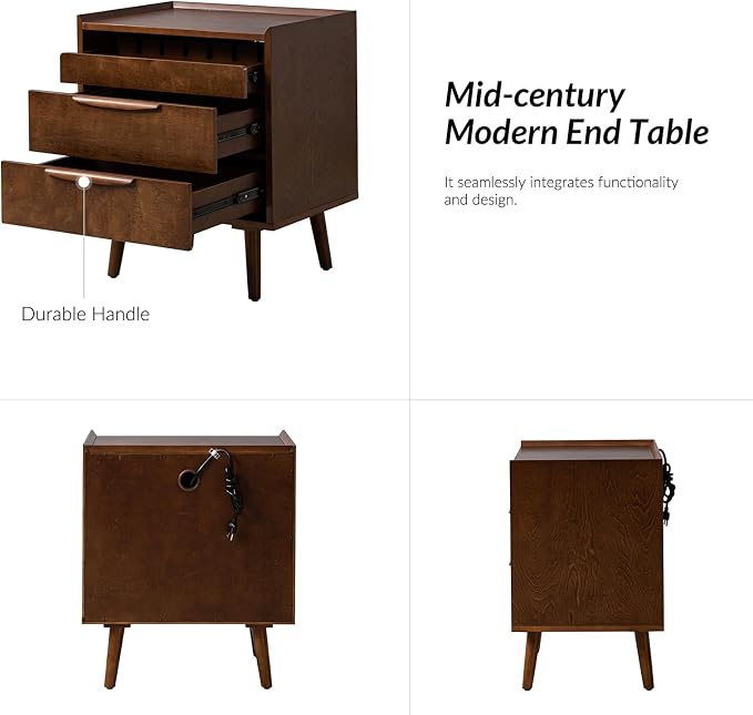 HULALA HOME 2 Drawer End Table - Image 6