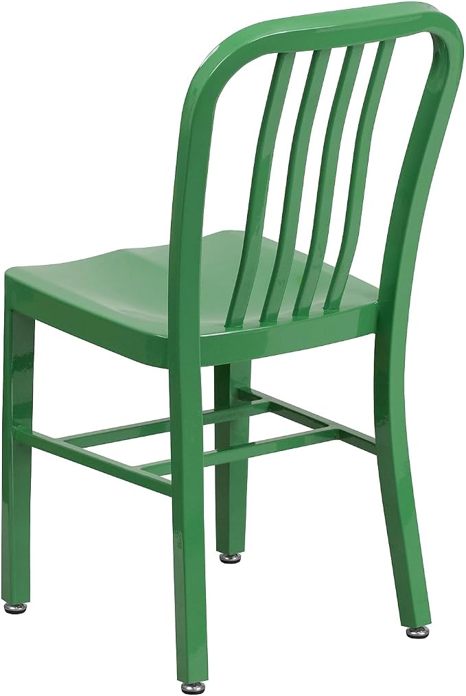 Flash Furniture Commercial Grade Green Metal Indoor-Outdoor Chair - Image 5