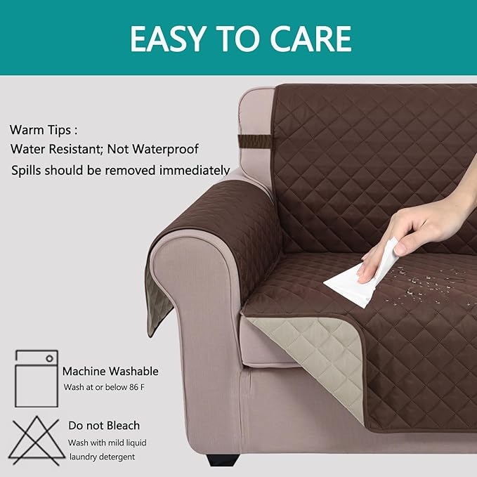 U-NICE HOME Recliner Chair Covers Reversible Quilted Water Repellent Pet - Image 4
