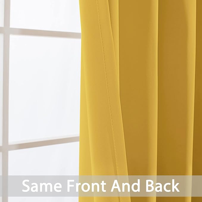 Yakamok Blackout Curtains Room Darkening Thermal Insulated Grommet top Window - Image 6