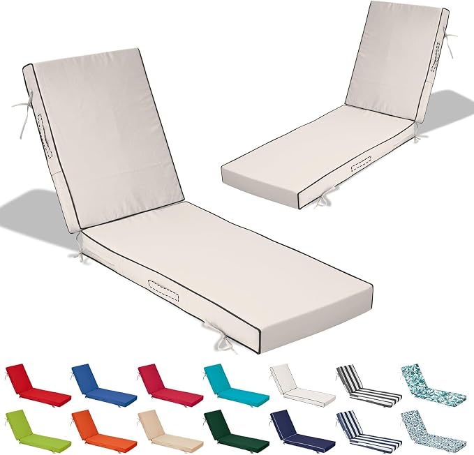 80x26x4in Lounge Cushions for Outdoor Furniture, Outdoor Lounge Chair Cushions by Odsiikly