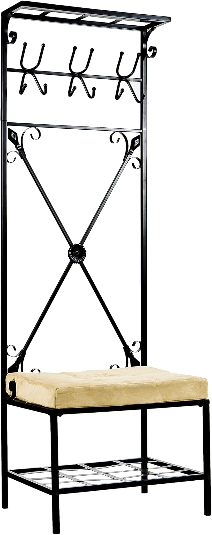 SEI Furniture - Dovanti Entryway Storage Rack & Bench Seat - Transitional Design by SEIFurniture