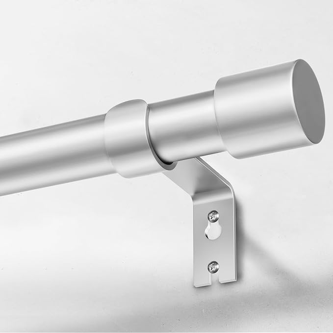 IFELS Heavy Duty Curtain Rods for Windows 66 to 120 Inch, 1 Inch Silver Curtain by IFELS