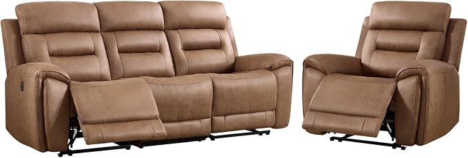 ANJ 2-Piece Oversied Faux Leather Power Recliner Sofa Set - Image 8