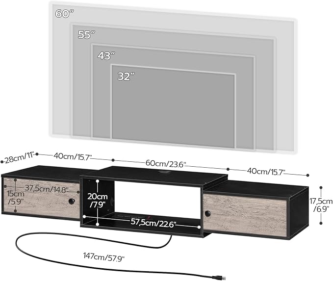 HOOBRO 55" Floating TV Stand - Image 2