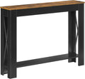 YATINEY Farmhouse Console Table, 39.4'' Small Narrow Entryway Table, Wood Couch by Yatiney