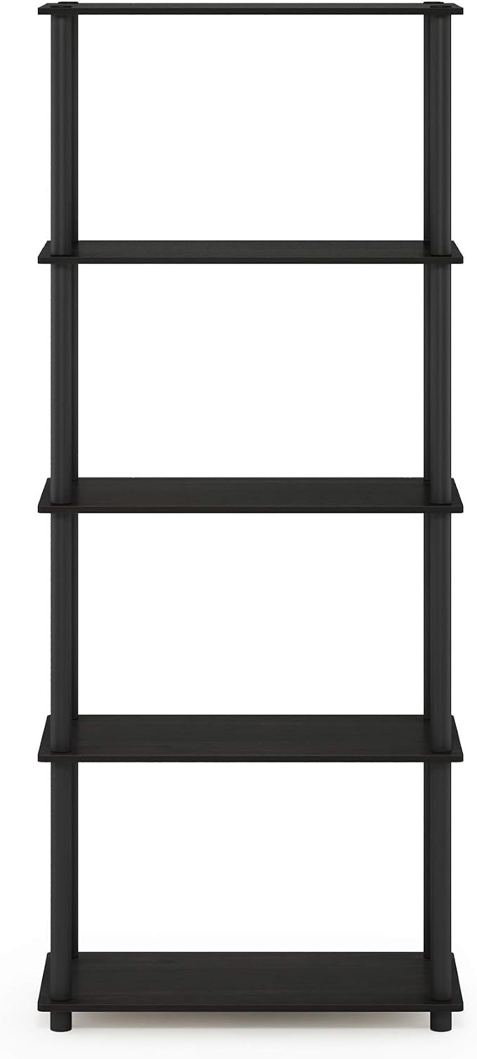 Furinno TURN-N-TUBE Storage Shelves, 5-Tier Book Shelf, Corner Shelf, Toolless - Image 5