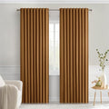 MIULEE Golden Brown Back Tab Blackout Curtains 72 Inches Long 2 Panels Set by MIULEE