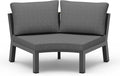 Outdoor Patio Sectional Modular Sofa, Aluminum 1 Piece Curved Patio Couch by Oasbira