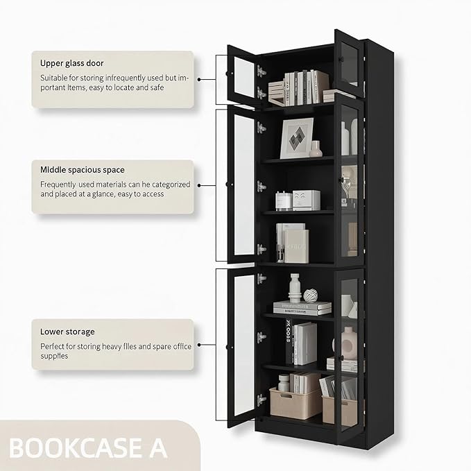 TUSY 85.5" Modern Tall Bookcase - Image 4