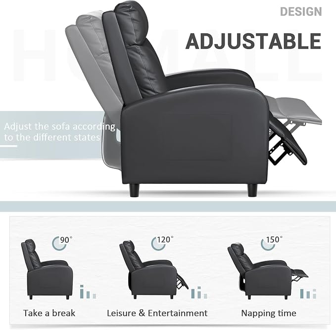 Homall Recliner Chair, Recliner Sofa PU Leather - Image 8