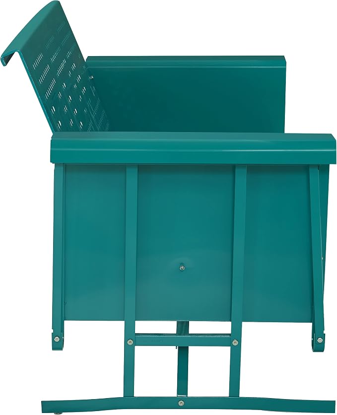 Crosley Furniture Bates Retro Metal Outdoor Sofa Glider, 3-Person Rocking Patio - Image 6