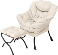 Welnow Lazy Chair with Ottoman, Modern Accent Chair with Armrests and a Side by LifeGetsBetterWithWelnow