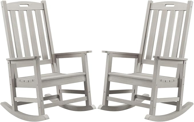 Psilvam Oversized Outdoor Rocking Chair Set of 2, Porch Rocker by PsilvamGardenFurniture