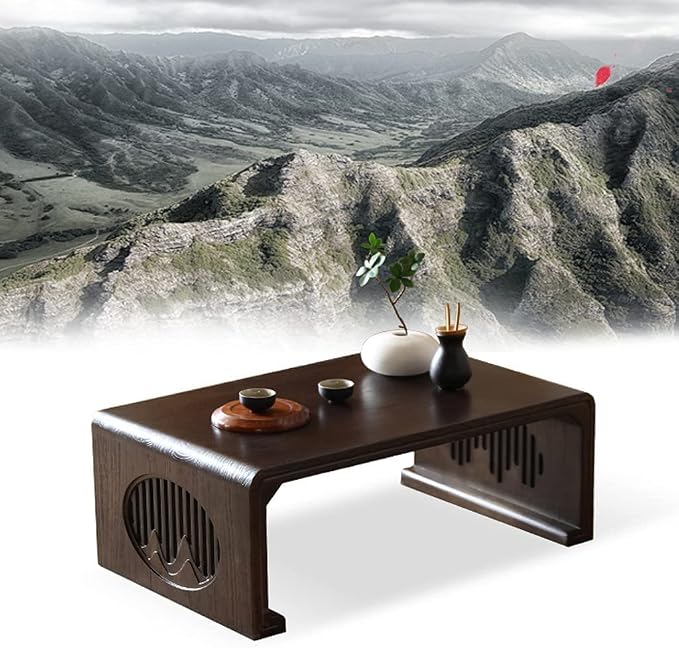 Vintage End Table, Japanese Style Tatami Coffee Tables Mortise and Tenon - Image 4