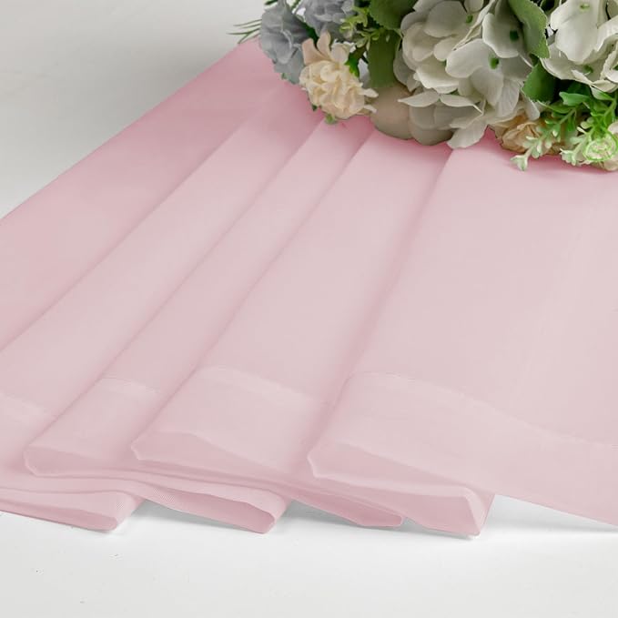 OVZME Blush Pink Sheer Curtains 120 Inches Long 2 Panels - Image 5