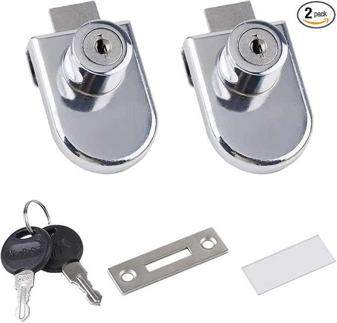 2Pcs Glass Cabinet Lock with Keys, Display Case Lock by Unknown