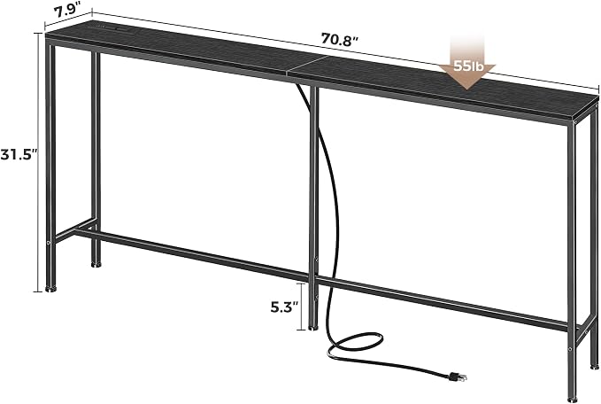 SUPERJARE 70 Inch Console Table - Image 3