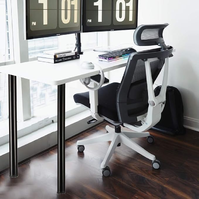 QLLY 29.5 inch / 75cm Adjustable Metal Desk Legs, Heavy Duty Furniture Table - Image 8