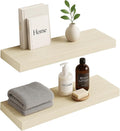 White Oak Floating Shelves for Wall, 24 in Wall Mounted Shelves Perfect for by INHABITUNION