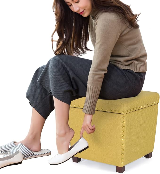 Adeco Square Storage Ottoman - Image 5