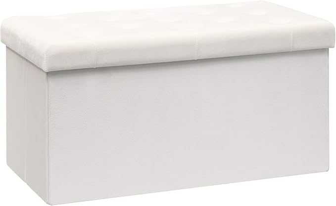B FSOBEIIALEO Folding Storage Ottoman, Long Ottomans Shoes Bench, Velvet by BFSOBEIIALEO