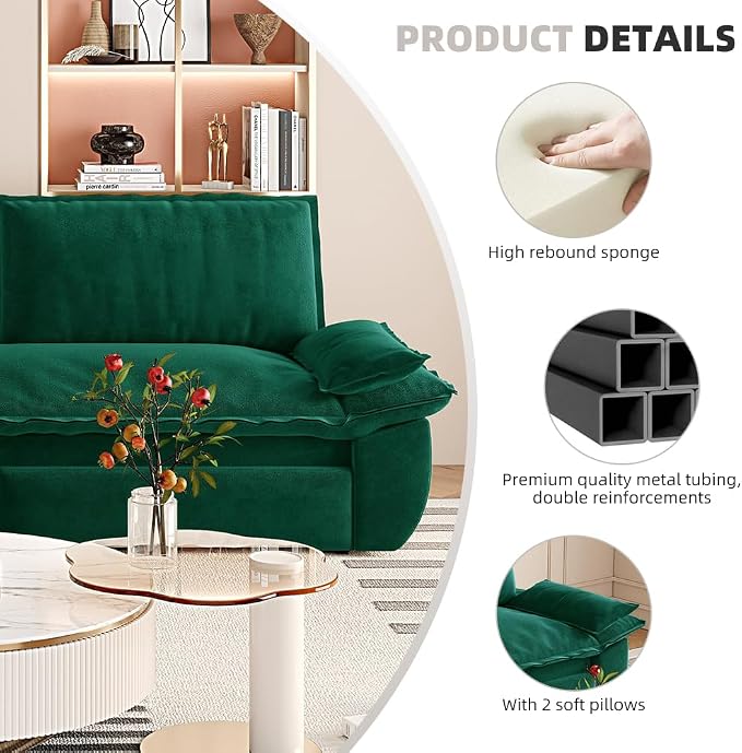 KEIKI 73.2" Pull Out Sofa Bed Queen, 3-in-1 Convertible Sleeper Couch - Image 4