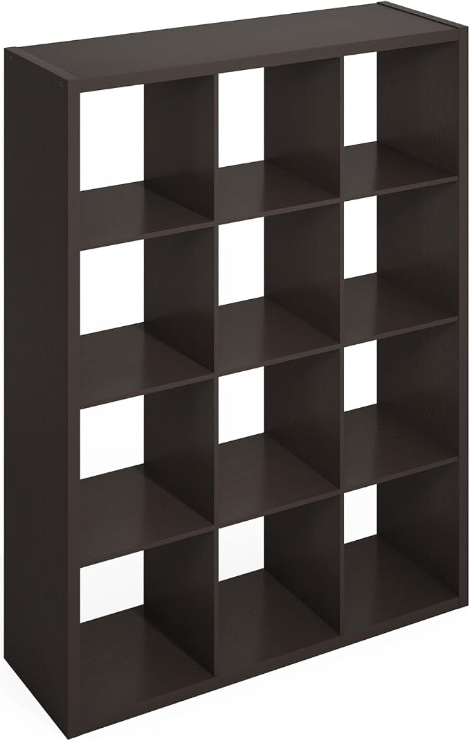 Furinno Simple Cube Storage Organizer, 12-Cube Display Shelf, Open Back - Image 6