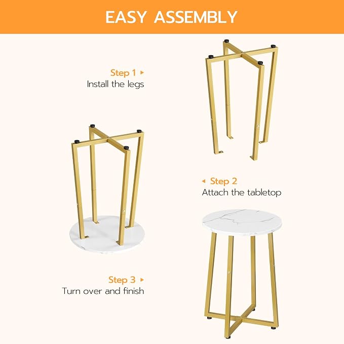 HOOBRO Side Table, Round End Accent Table - Image 9