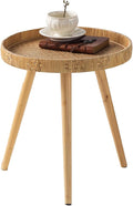 Round Side Table, Boho Circle End Table Coffee Table by HuiDao